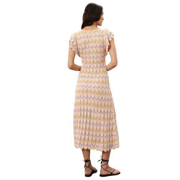 DEREK LAM 10 CROSBY X RTR Women's Crochet Knit Dress Size M - Picture 4 of 14